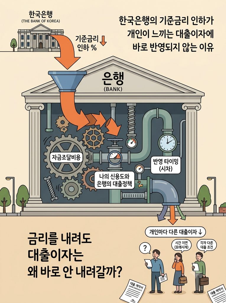 기준금리와 시장금리의 차이를 이해하기 위한 기준금리 결정 주체와 역할 설명 인포그래픽